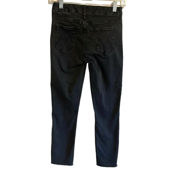 Mother Denim The Looker Ankle Fray Jeans Women’s Size 25 Not Guilty Black - Picture 5 of 11